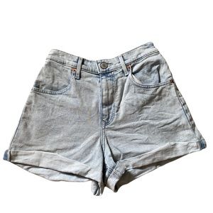 Express Light Wash Mom Shorts Shortie Super High Rise